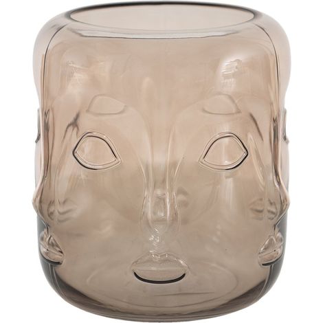 Vase en Verre Marron 18x21 cm Pot de Fleurs Design Moderne pour Décoration Intérieure - PANGIVO (1/3)