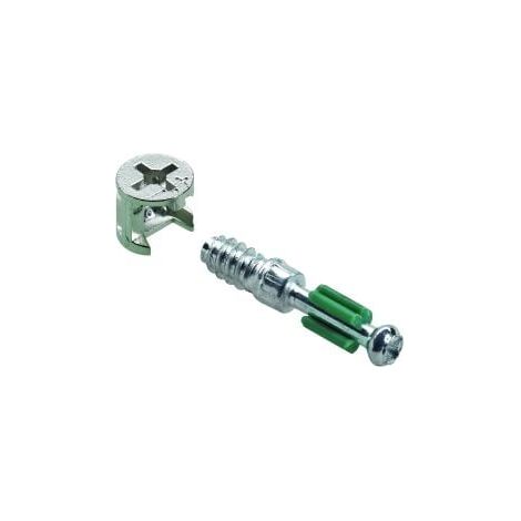 Hettich Verbindungsbeschlag 12/20 mm Rastex vernickelt 12 mm silber 8 Stück Möbelbeschlag