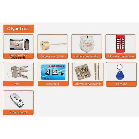Cerradura electrónica para 1000 usuarios con desbloqueo remoto mediante tarjeta RFID inteligente. Kit de sistema de seguridad para el hogar con control de acceso. (1/4)