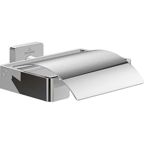 Villeroy & Boch Porte-papier Toilette Mural avec Couvercle - Chrome (1/4)