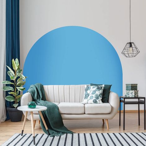 Autocollant Lit Tête de Lit Arche Stickers Muraux Papier Peint Demi Cercle pour Décoration Salon et Chambre L180 x H150 cm Bleu Glace (1/5)