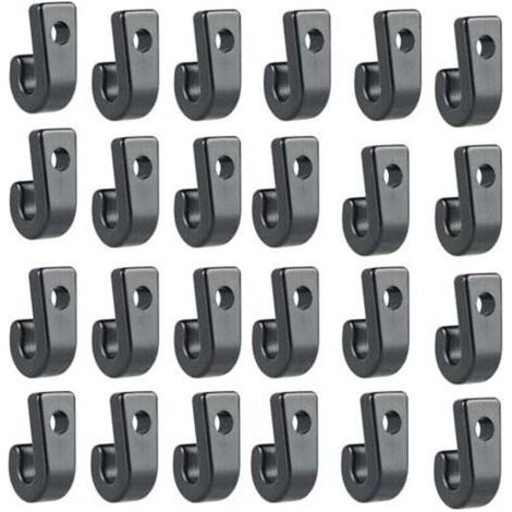 50 pcs Kayak J Hook Black Durable Plastic Kayak Tie-Down Hook, J Hook for Kayak Bungee Lanyard Canoe Boat Paddleboard Yacht Canoe Rowing (1/4)
