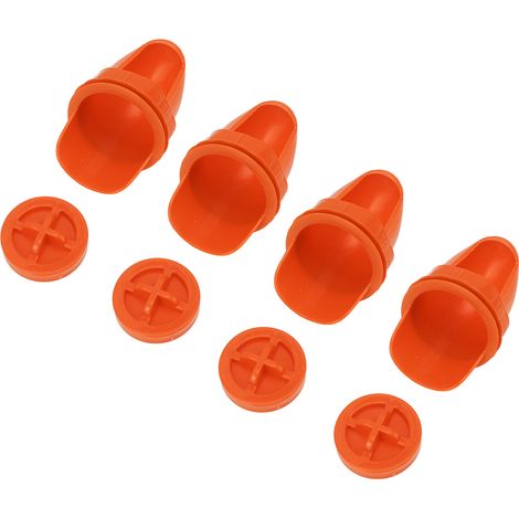kits de mangeoires à poules DIY résistantes à la pluie, avec alimentation automatique par gravité, pour seaux, barils, bacs et auges (orange). (1/5)