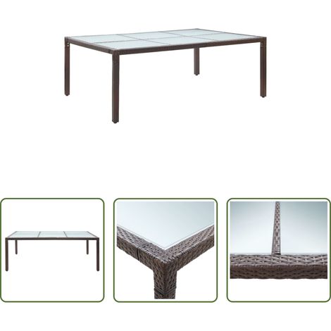 Terrassen-Esstisch -  Garten-Esstisch Braun 200x150x74 cm Poly Rattan (1/5)