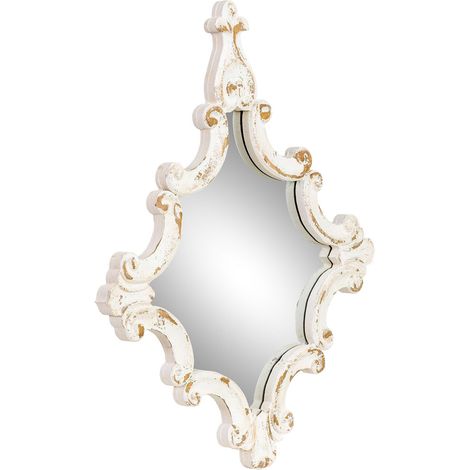 Espejo de pared de madera blanco 59x3.5x76h cm