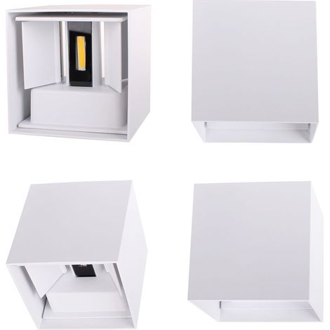LED Applique Murale Moderne Lamp Murale Veilleuse Up Down Blanc 12W Lumière Blanc Froid - 4Pcs (1/4)