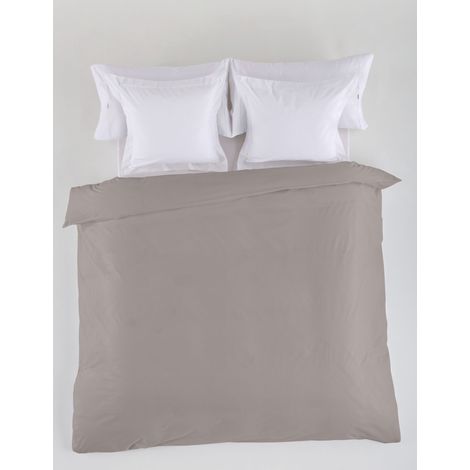 FUNDA NORDICA lisa color plomo - Cama de 180/200 (1 pieza) - 50% algodón / 50% poliéster - 144 hilos. Gramage: 115 (1/4)
