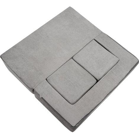 Canapé Enfant Modulable 4 Pièces, Canapé Convertible pour Tout-Petits, Fauteuil Amovible Gris, Meuble de Salle de Jeux, Housse Lavable, Garçons et Filles (1/5)