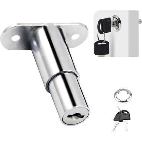 Serrure Placard Tiroirs Alliage de Zinc, Verrou de Sécurité Porte Coulissante, Adaptée Vitrines, Classeurs, Penderies, Bureaux (32 mm) (1/5)