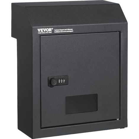 Boîte aux Lettres Traversante de Porte Boîte de Dépôt Courrier et Clés Serrure à Code Acier Gris Foncé 305x155x360 mm (1/5)