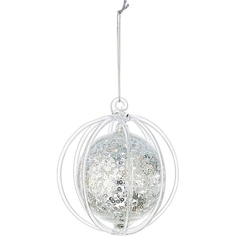 Sfera pallina di natale decorazione per albero natalizio color argento