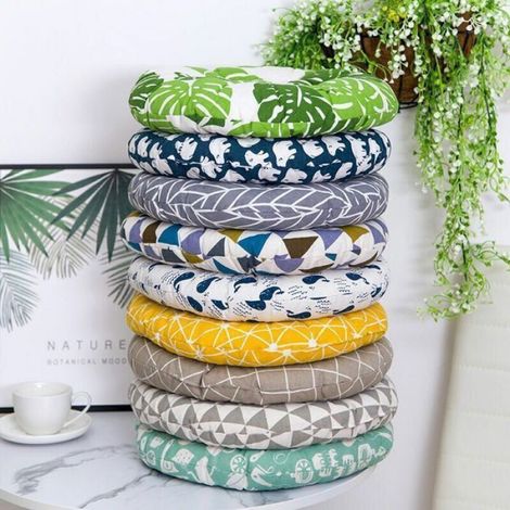 Coussin De Chaise - Rond - 45 X 45 Cm - Intérieur Et Extérieur - Pour Jardin Patio Cuisine Bureau - Lot De 2 (1/3)