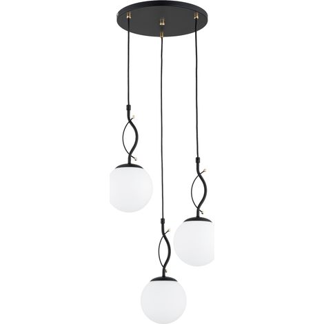 Suspension déco noir/blanc doré 3xE14 10W Panda Alfa (1/2)