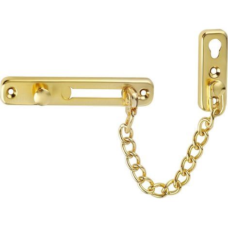 Sicherheitstürkette, Türbegrenzer für schmale Türen, Diebstahlsicherung mit Feder und Schrauben für Innentüren, Edelstahl Gold