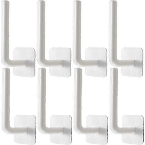 Crochets muraux blancs compatibles avec les crochets adhésifs de suspension (lot de 8) (1/5)
