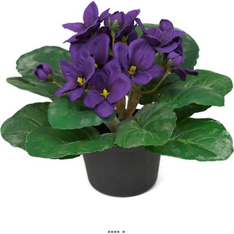 Saint Paulia artificiel en pot H 16 cm très fleuri Pourpre - couleur: Pourpre (1/3)