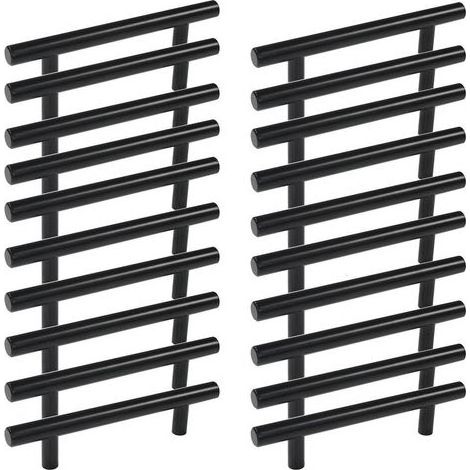 Lot de 20 Poignee Meuble Doré Poignée de Meuble Cuisine Dorée Poignée de Meuble Dorée en Acier Inoxydable Entraxe 160mm, noir (1/5)