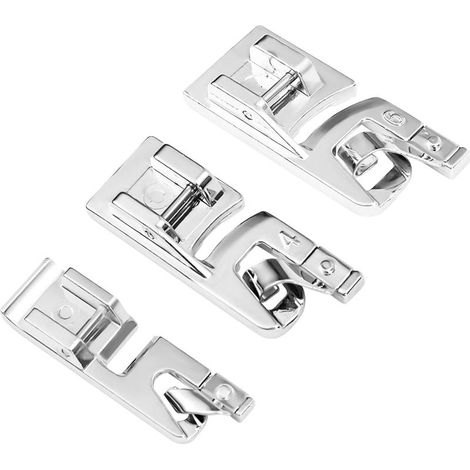 Lot de 3 Pieds de Pression pour Ourlet Roulé Étroit, 3 mm, 4 mm, 6 mm pour Machine à Coudre à Tige Basse à Encliqueter pour Machine à Coudre Singer, Brother, Babylock (1/5)