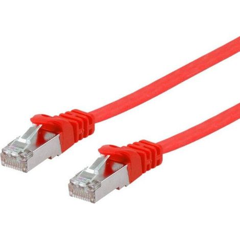 Cable de conexión Equip Cat6A U/FTP 2xRJ45 10,00 m rojo plano LSZH bolsa de polietileno (1/3)