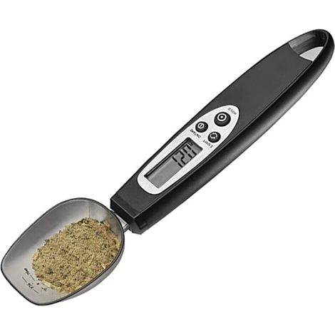 Cuillère-Balance 1-3013 ES494 Plage de pesée (Max.) 500 g Lisibilité 0.1 g à Pile(s) NoiÉchelle de mesure électronique de haute précision de balance de cuisine de cuisson à la maison (1/5)