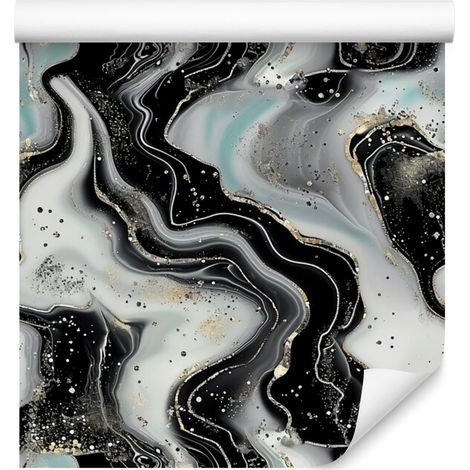 Carta da parati Ink grafite, grigio, grigio chiaro e nero 50x1000 cm (1/5)