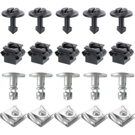 20 clips de fixation pour protection de soubassement, rivets en plastique, clips de carrosserie, kit de fixation pour vis de cache-moteur, pièces détachées pour Audi A3, A4, A6, A8 et TT (1/4)