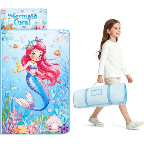 Sac de Couchage pour Enfants avec Oreiller Amovible et Couverture 15060cm,Sirène sous-marine (1/5)