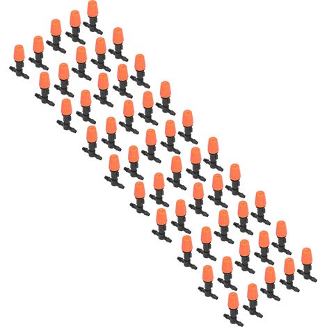 Lot de 50 raccords en T avec buses de brumisation micro réglables orange pour irrigation de jardin et serre (1/5)