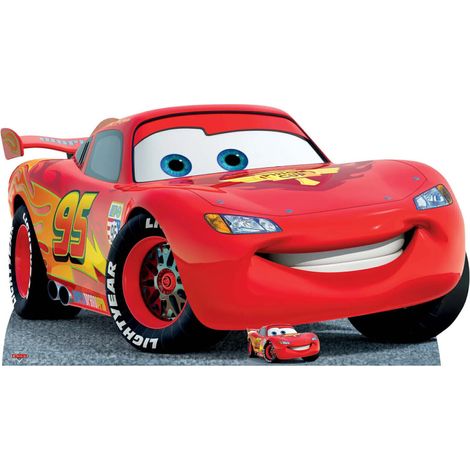 Figurine en carton Disney Cars Flash McQueen qui sourit (1/5)