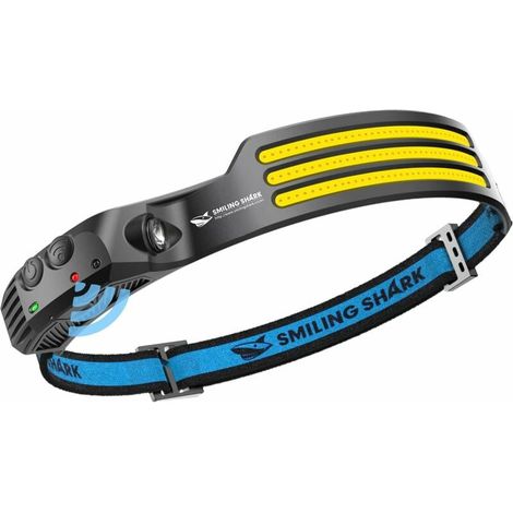 Linterna frontal LED de gran angular de 230°, 3 luces LED blancas, recargable, con sensor de movimiento, resistente al agua, para camping y senderismo. (1/5)