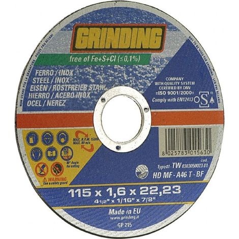 MOLA ABRASIVA PER INOX/FERRO ø 230 x 1,9 GRINDING 25 PZ (1/3)