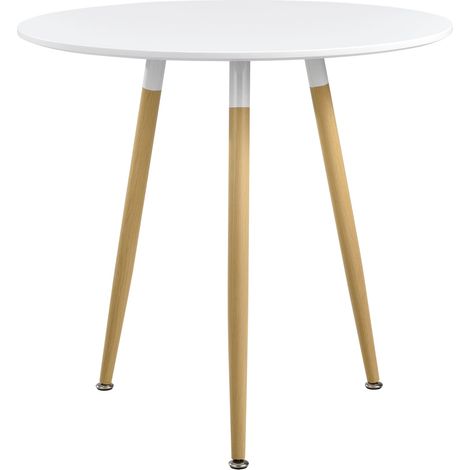 Tavolo da pranzo rotondo in MDF 80 x 75 cm bianco