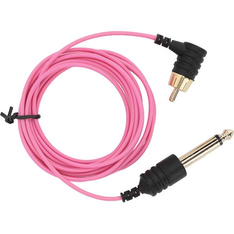 Câble de machine à tatouer RCA rose, fin ultra-flexible et résistant, 1,8 m de long, pour clip de tatouage (1/5)