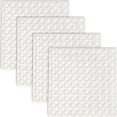 Lot de 400 patins en caoutchouc autocollants, amortisseurs transparents, patins insonorisants, pieds en caoutchouc pour meubles, armoires, portes, planches à découper (1/5)