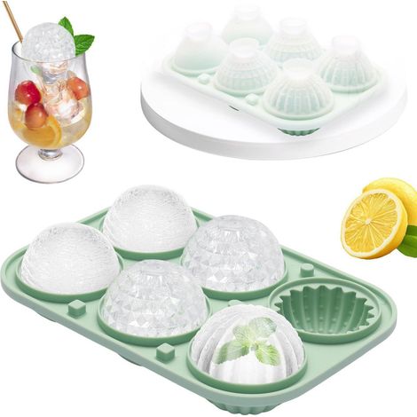 Eiswürfelform Silikon mit Deckel, 5cm große Eiskugeln, BPA-frei, wiederverwendbar (1/5)