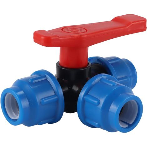 Robinet À Boisseau Sphérique 3 Voies, Robinets À Boisseau Sphérique En Plastique, Accessoires D'alimentation En Eau Industrielle, Raccord PP 3 Voies, Poignée À Levier (20 Mm) (1/5)