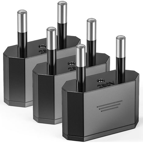 Adaptateur américain vers UE, prise de voyage 2 broches vers UE, lot de 3 (Allemagne, Europe, Amérique, Mexique, Canada, Égypte, Espagne) avec convertisseur d'alimentation américain pour appareils (1/5)