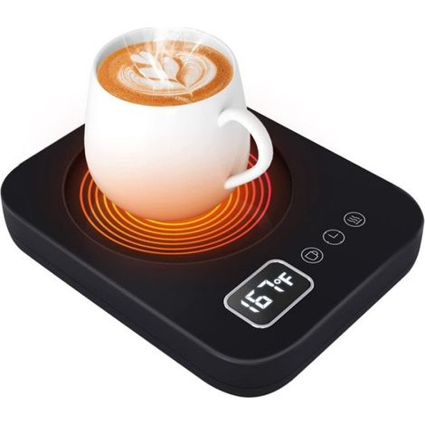 Chauffe-Tasse pour Bureau avec 3RéGlages de TempéRature/Interrupteur de Capteur de Gravité/ArrêT Automatique, Prise UE Noire (1/4)