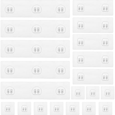 20 Pièces Crochets Adhesifs Muraux,Rechange sans Perçage Adhésifs de pour Support de Douche Angle Étagère de Douche de Salle Bain Panier Porte Savon (1/5)