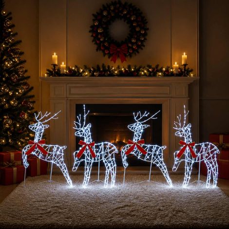 vidaXL Renna di Natale 4 pz 180 LED Bianco freddo (1/5)