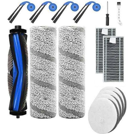 Lot de 15 pièces de rechange pour aspirateur robot Ecovacs Deebot X11 OmniCyclone : brosse principale, rouleau de nettoyage, filtre et coton pour la station de base. (1/5)