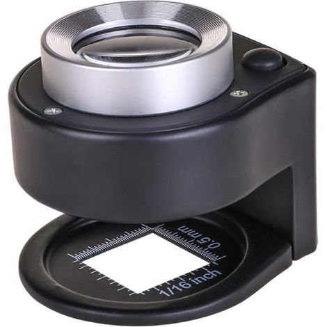 Loupe compte fil 10x 30x lumière led échelle portable tissu