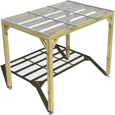 Pergola bois • 3m x 2m • indépendante • sens largeur • couverture étanche transparente incluse • livraison comprise