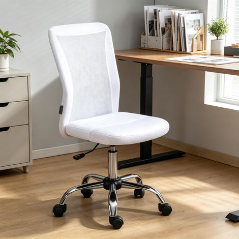 Fauteuil de bureau ergonomique en tissu maille respirant, hauteur réglable, base chromée, pivotant 360°, chaise confortable pour télétravail et bureau professionnel (1/5)
