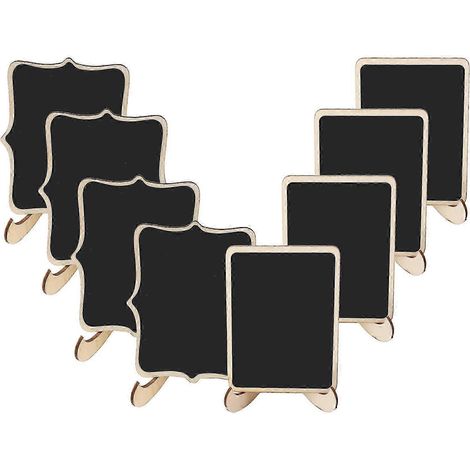 Mini panneaux ardoise, lot de 20 petits panneaux encadrés avec chevalet, tableau noir en bois pour numéros de table, signalétique alimentaire, signalétique de mariage, messages (1/5)