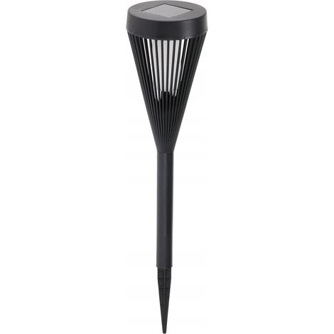 Lámpara solar de jardín, LED, luz blanca cálida, negra, 47 cm, 1 unidad. (1/2)