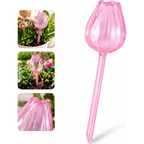 1 Pièce Goutte-à-Goutte en PVC Rose, Forme Tulipe, 24×6.5 cm, Arrosage Automatique (1/5)