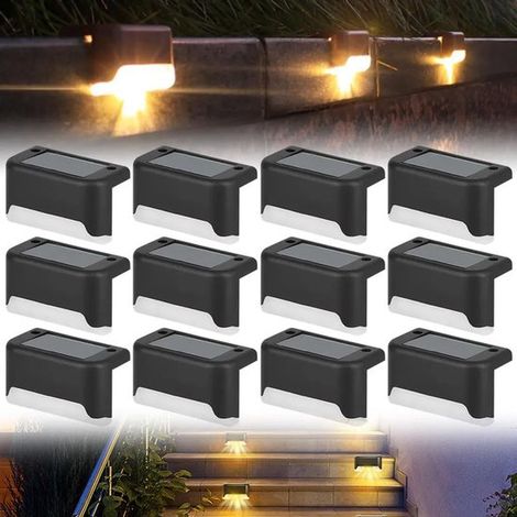 Set di 12 luci solari da esterno, impermeabili, adatte a giardini, patii e vialetti, con luce bianca calda. (1/4)