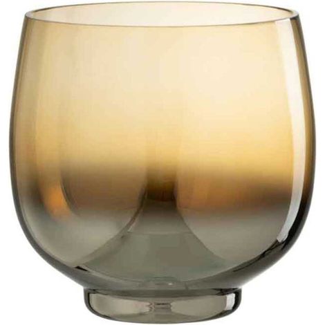 Photophore Rond Déco "Verre Fumé" 18cm Argent (1/3)