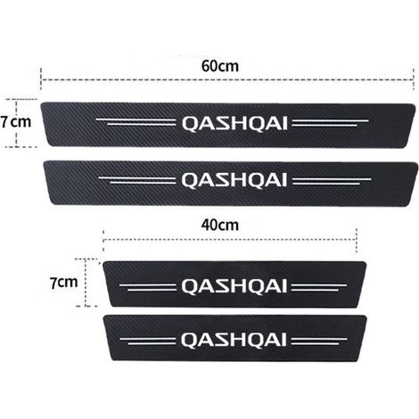 (4 pièces pour Qashqai) Film protecteur autocollant pour seuil de porte de voiture Nissan Qashqai,Juke,Leaf,Micra,350Z,370Z,Armada,Elgrand,Kicks (1/2)